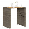 Grauer Gartentisch Akazienholz und Polyrattan Brahas 105x80x110cm