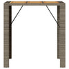 Grauer Gartentisch Akazienholz und Polyrattan Brahas 105x80x110cm