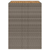 Grauer Gartentisch Akazienholz und Polyrattan Brahas 105x80x110cm