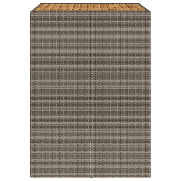 Grauer Gartentisch Akazienholz und Polyrattan Brahas 105x80x110cm