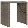 Grauer Gartentisch Akazienholz und Polyrattan Brahas 105x80x110cm