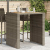 Grauer Gartentisch Akazienholz und Polyrattan Brahas 105x80x110cm