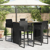 Gartentisch aus schwarzem Akazienholz und Polyrattan Brahas 145x80x110cm