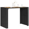 Gartentisch aus schwarzem Akazienholz und Polyrattan Brahas 145x80x110cm