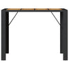 Gartentisch aus schwarzem Akazienholz und Polyrattan Brahas 145x80x110cm
