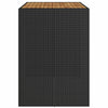 Gartentisch aus schwarzem Akazienholz und Polyrattan Brahas 145x80x110cm