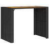 Gartentisch aus schwarzem Akazienholz und Polyrattan Brahas 145x80x110cm