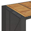 Gartentisch aus schwarzem Akazienholz und Polyrattan Brahas 145x80x110cm