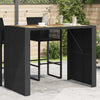 Gartentisch aus schwarzem Akazienholz und Polyrattan Brahas 145x80x110cm