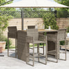 Grauer Gartentisch Akazie und Polyrattan Brahas 145x80x110cm
