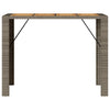 Grauer Gartentisch Akazie und Polyrattan Brahas 145x80x110cm