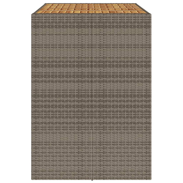 Grauer Gartentisch Akazie und Polyrattan Brahas 145x80x110cm