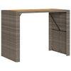 Grauer Gartentisch Akazie und Polyrattan Brahas 145x80x110cm