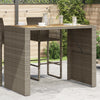 Grauer Gartentisch Akazie und Polyrattan Brahas 145x80x110cm