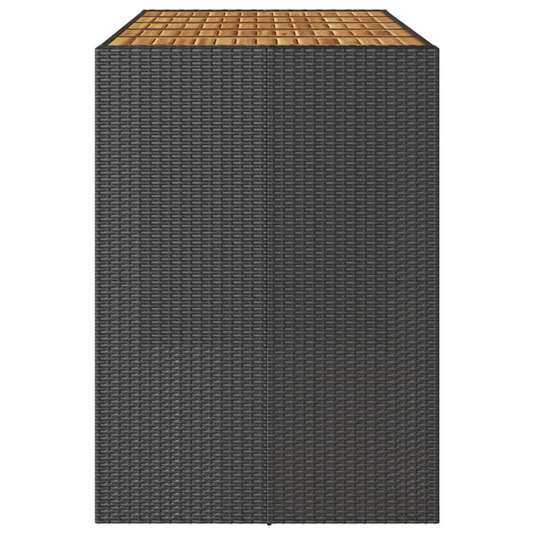Musta puutarhapöytä akasiapuu ja polyrottinki Brahas 185x80x110cm
