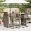 Grauer Gartentisch aus Akazienholz und Polyrattan Brahas 185x80x110cm