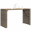 Grauer Gartentisch aus Akazienholz und Polyrattan Brahas 185x80x110cm