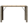 Grauer Gartentisch aus Akazienholz und Polyrattan Brahas 185x80x110cm