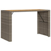 Grauer Gartentisch aus Akazienholz und Polyrattan Brahas 185x80x110cm