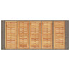 Grauer Gartentisch aus Akazienholz und Polyrattan Brahas 185x80x110cm