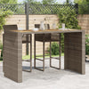 Grauer Gartentisch aus Akazienholz und Polyrattan Brahas 185x80x110cm