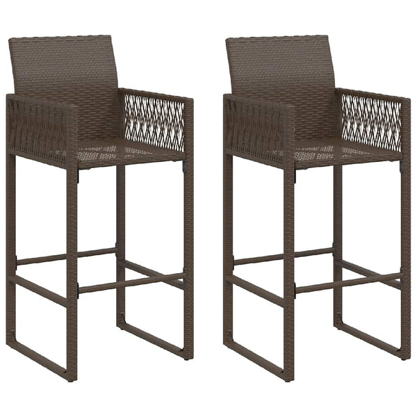 Braune Outdoor-Barhocker Romoca (2er-Set Polyrattan)