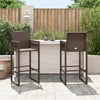 Braune Outdoor-Barhocker Romoca (2er-Set Polyrattan)