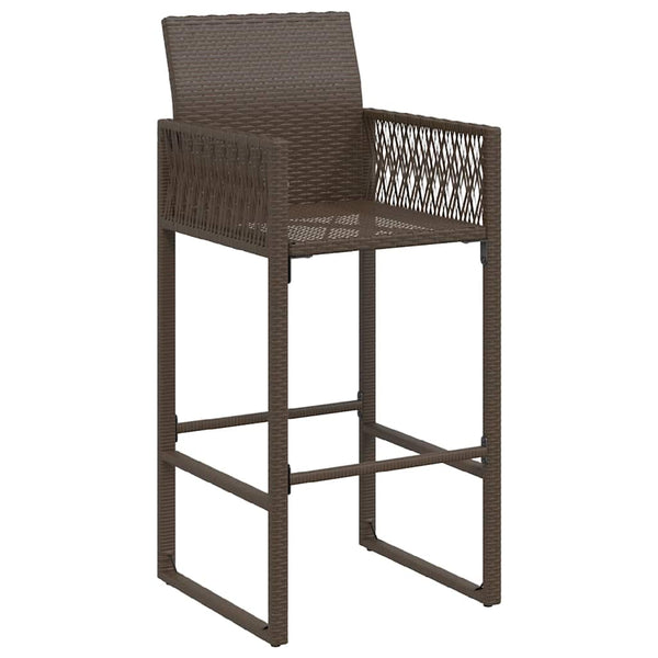 Braune Outdoor-Barhocker Romoca (2er-Set Polyrattan)
