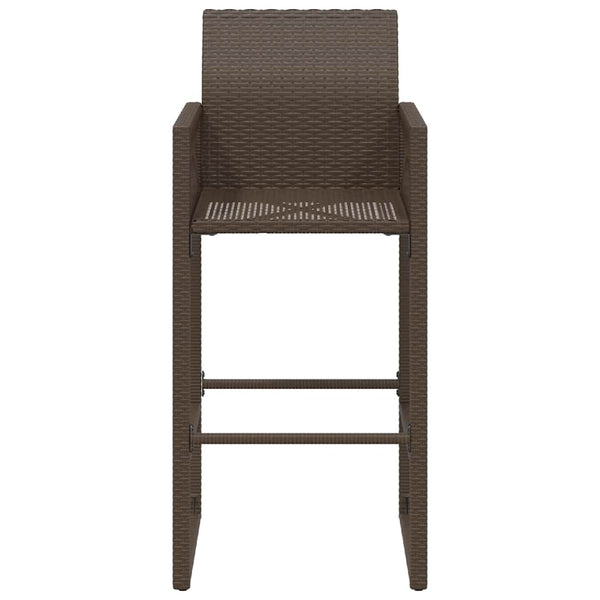 Braune Outdoor-Barhocker Romoca (2er-Set Polyrattan)