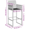 Braune Outdoor-Barhocker Romoca (2er-Set Polyrattan)