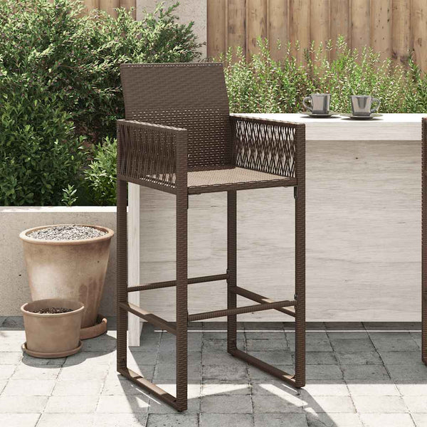 Braune Outdoor-Barhocker Romoca (2er-Set Polyrattan)