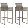 Graue Romoco Outdoor-Barhocker (2 Stück Polyrattan)