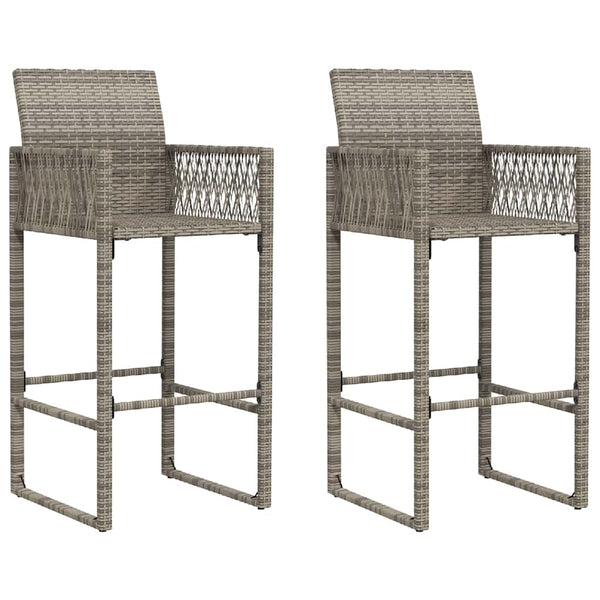 Graue Romoco Outdoor-Barhocker (2 Stück Polyrattan)
