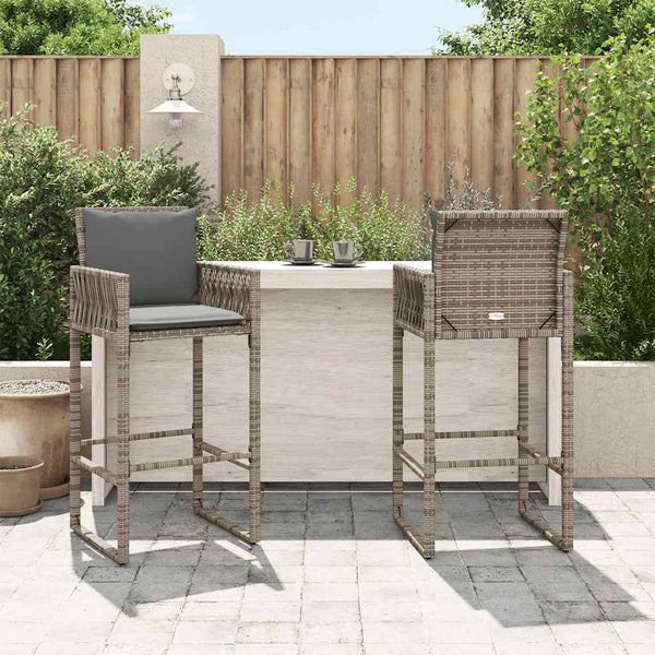 Graue Romoco Outdoor-Barhocker (2 Stück Polyrattan)