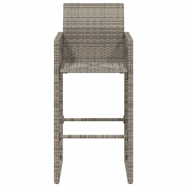 Graue Romoco Outdoor-Barhocker (2 Stück Polyrattan)