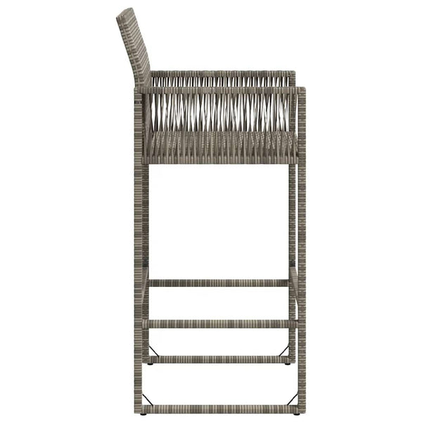 Graue Romoco Outdoor-Barhocker (2 Stück Polyrattan)