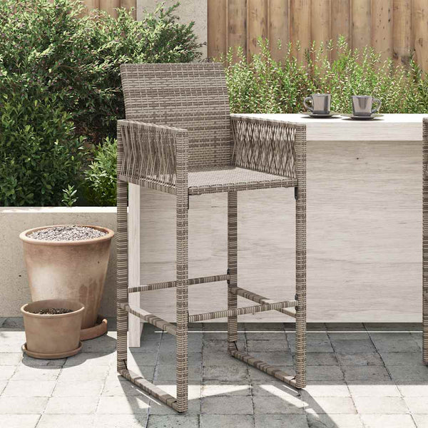 Graue Romoco Outdoor-Barhocker (2 Stück Polyrattan)