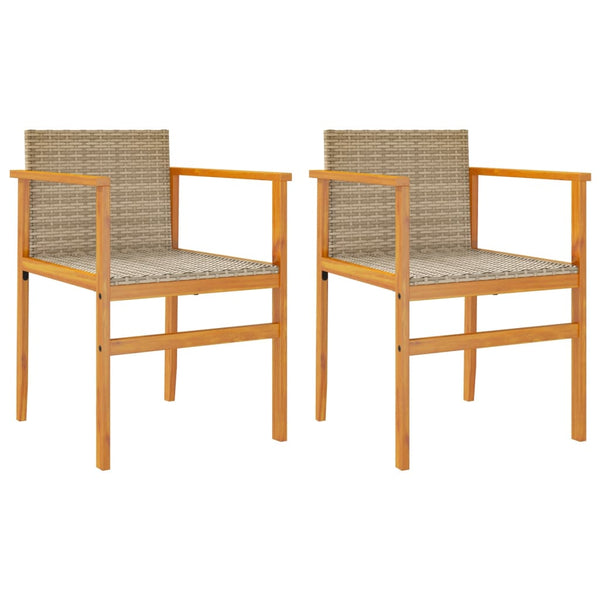 Beige puutarhatuolit Bicuta (2 kpl polyrottinki ja puu)