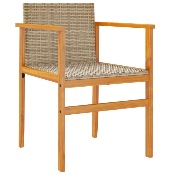 Beige puutarhatuolit Bicuta (2 kpl polyrottinki ja puu)