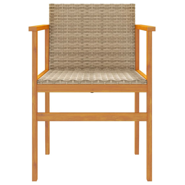Beige puutarhatuolit Bicuta (2 kpl polyrottinki ja puu)