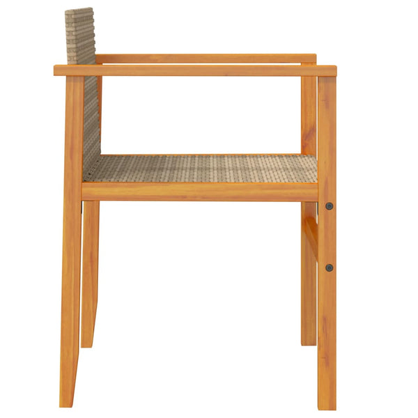 Beige puutarhatuolit Bicuta (2 kpl polyrottinki ja puu)