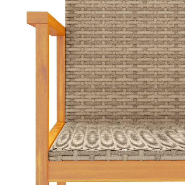 Beige puutarhatuolit Bicuta (2 kpl polyrottinki ja puu)