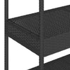 Schwarzer Servierwagen 3 Etagen Ionicu (Polyrattan und Akazienholz)