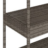 Grauer Servierwagen 3 Etagen Ionicu (Polyrattan und Akazienholz)