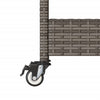 Grauer Servierwagen 3 Etagen Ionicu (Polyrattan und Akazienholz)