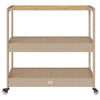 Beige baarivaunu 3 tasoa Ionicu (polyrottinki ja akasiapuu)