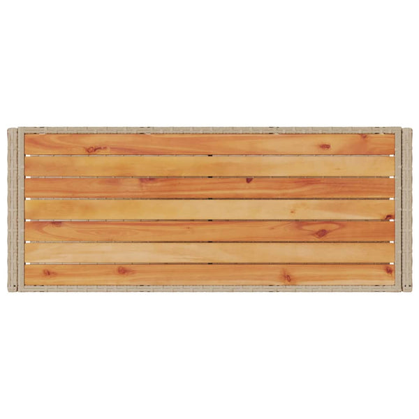 Beige baarivaunu 3 tasoa Ionicu (polyrottinki ja akasiapuu)
