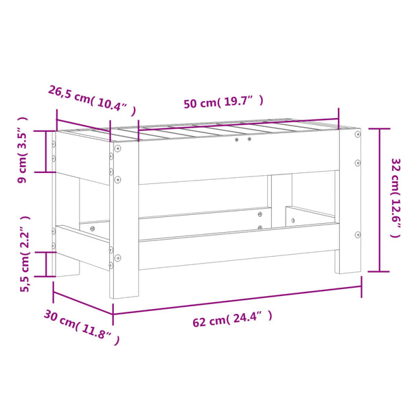Outdoorhocker Lopez 62x30x32cm (Douglasie)
