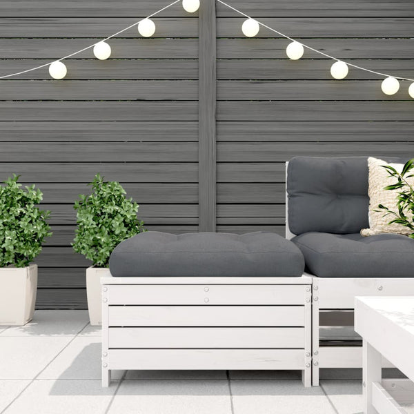 Weißer Outdoor-Hocker mit Kissen Bocea (Kiefer)