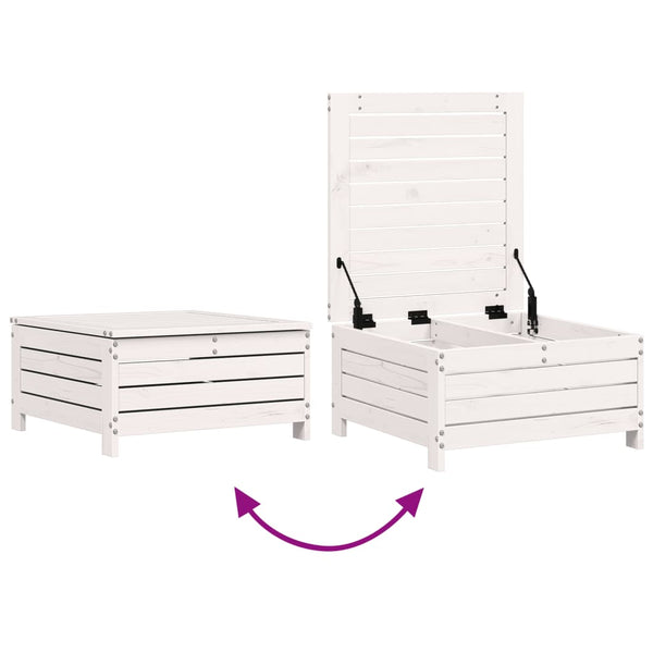 Weißer Outdoor-Hocker mit Kissen Bocea (Kiefer)